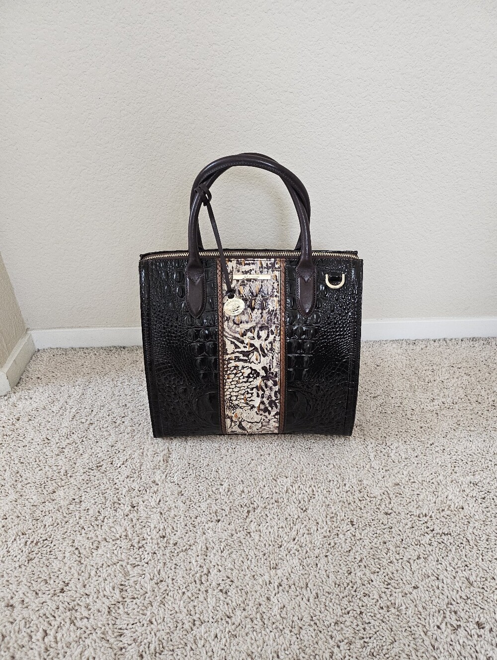 Brahmin Caroline Cocoa Goldspur Satchel - Picture 6 of 15